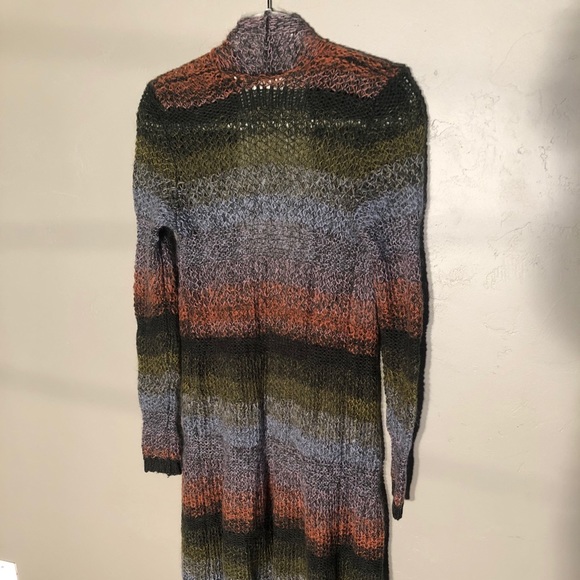 Anthropologie Ombré Green, Blue, Orange Cardigan - Picture 2 of 5